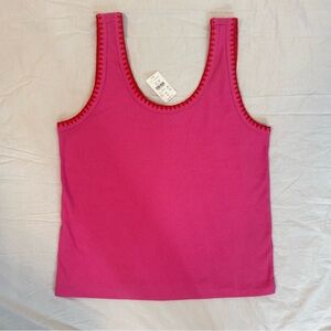 J. Crew Fuchsia Tank Top with Red Trim